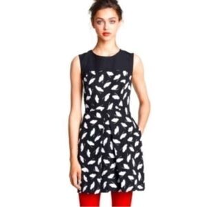 Jason Wu Miss Wu Black & White Delicate Leaf Print Mini Sleeveless Dress Size 0